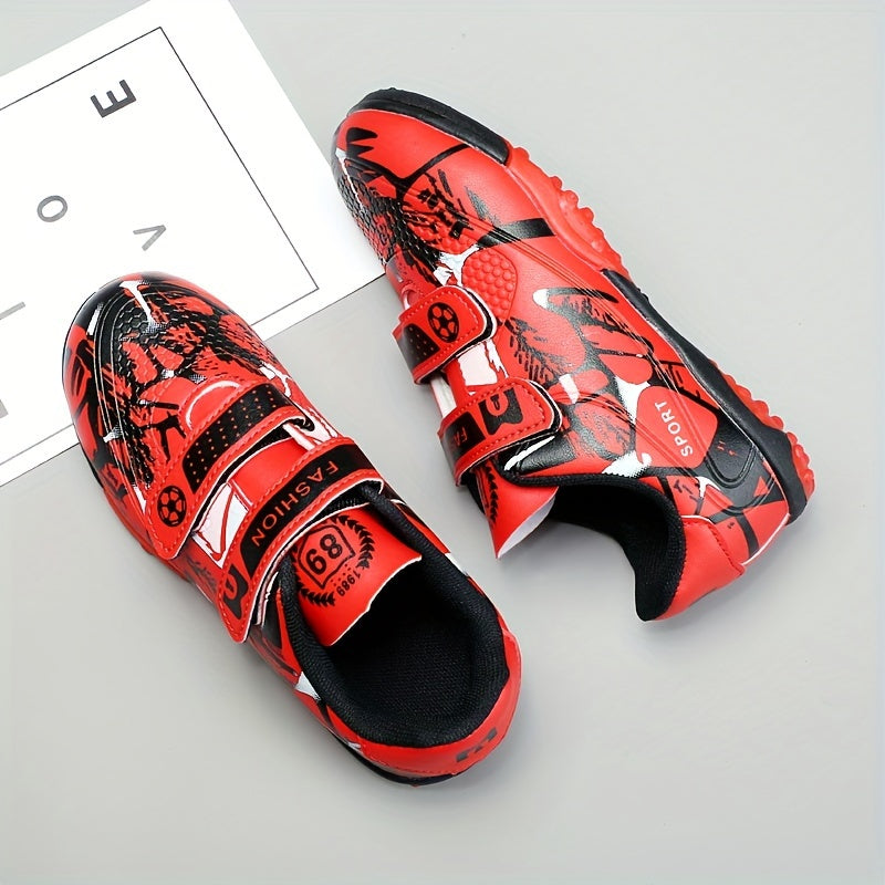 Boy's Turf Football Boots Outdoor Anti-skid No Tie TF Soccer Cleats