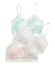 3-Pack Tie Dye Seamless Cami Bra Set