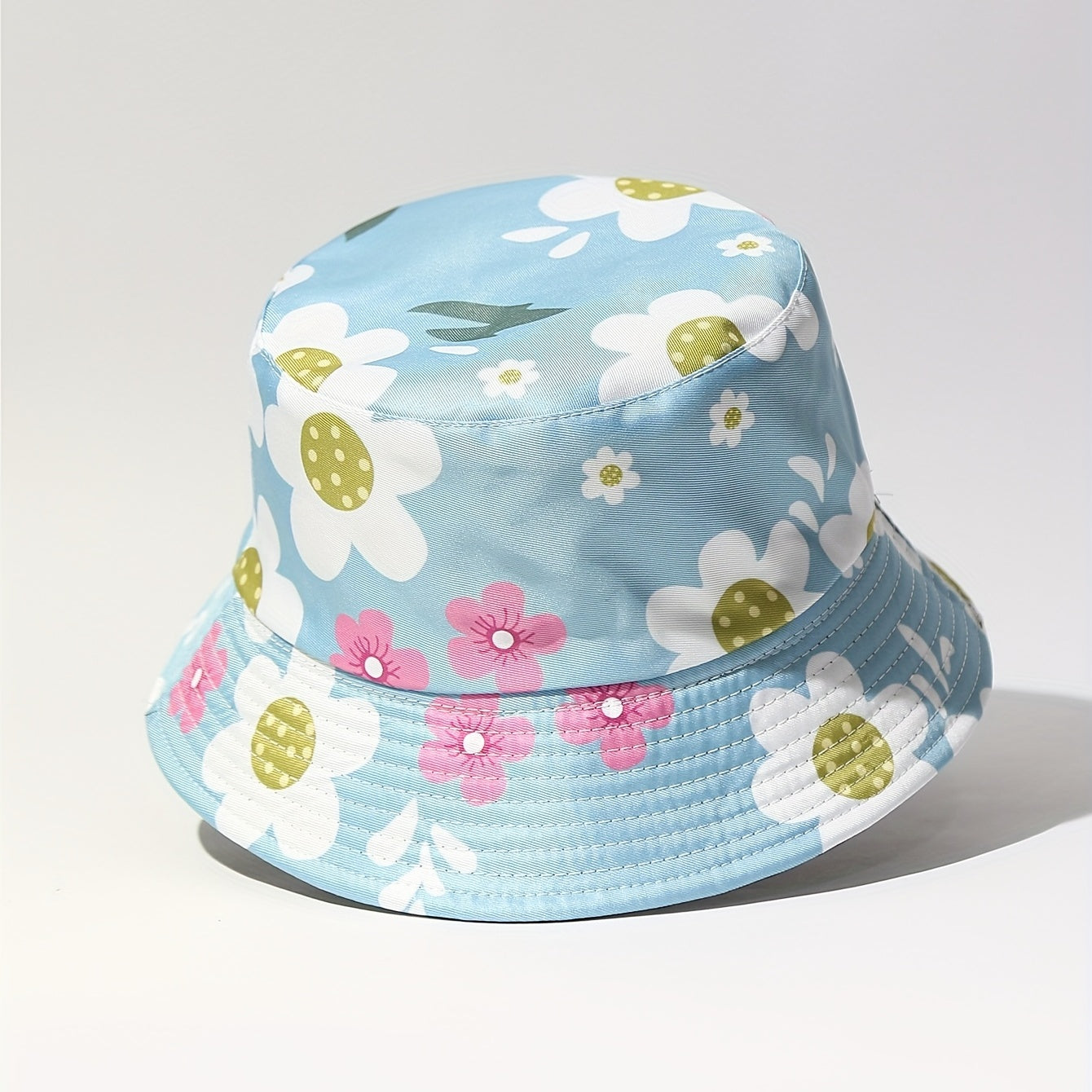 Flower Print Bucket Hat Lightweight Sunscreen Fisherman Cap