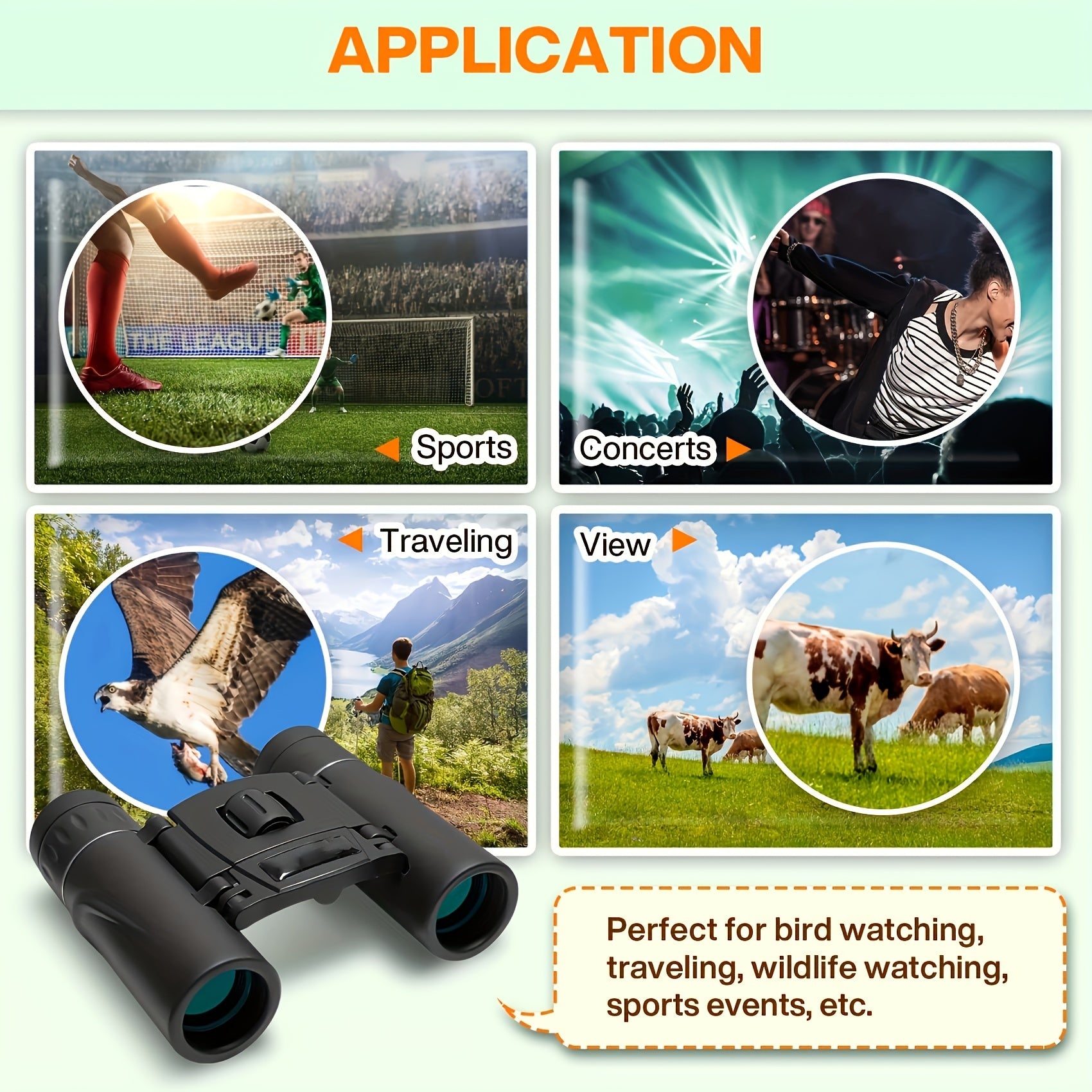 3000x22 HD Portable Binoculars For Bird Watching Hiking Travel