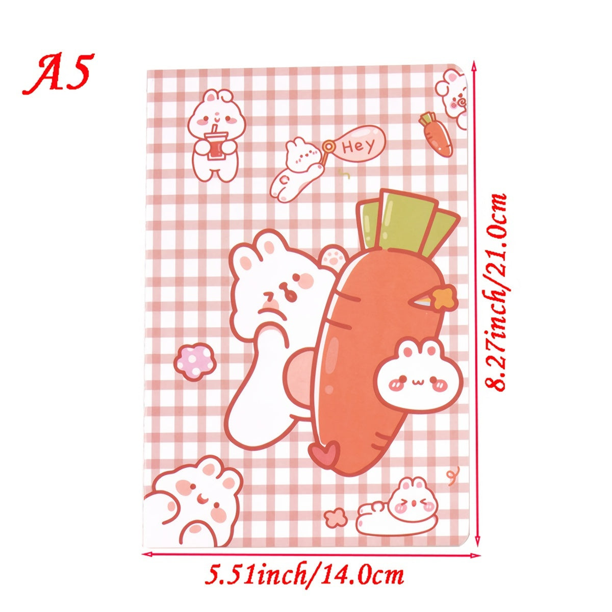 4pcs Lucky Rabbit A5 Car Line Notebook 30sheets Student Stationery