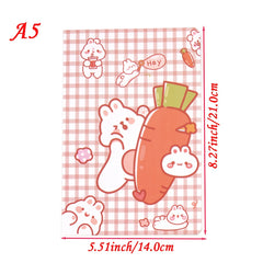 4pcs Lucky Rabbit A5 Car Line Notebook 30sheets Student Stationery