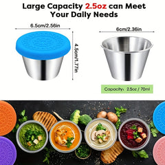 6pcs Reusable Salad Dressing Containers with Spill Proof Lids