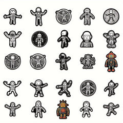 50pcs Aerospace Robot Series Stickers for Laptops Helmets Desktops