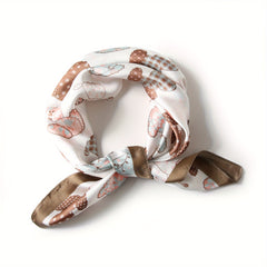 Classic Printed Square Scarf Bandana Silk Neckerchief Women