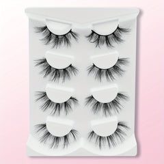 4 Pairs 3D Thick Mink False Eyelashes Natural Cross Messy Volume Lashes