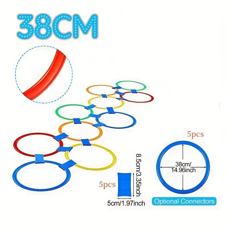 10pcs Hopscotch Ring Game Obstacle Course Balance Agility Training