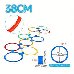 10pcs Hopscotch Ring Game Obstacle Course Balance Agility Training