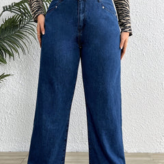 Women's Raw Trim High Rise Wide Leg Jeans