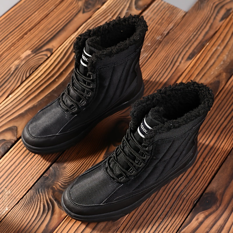 Men's Warm Fleece Thermal High Top Snow Boots