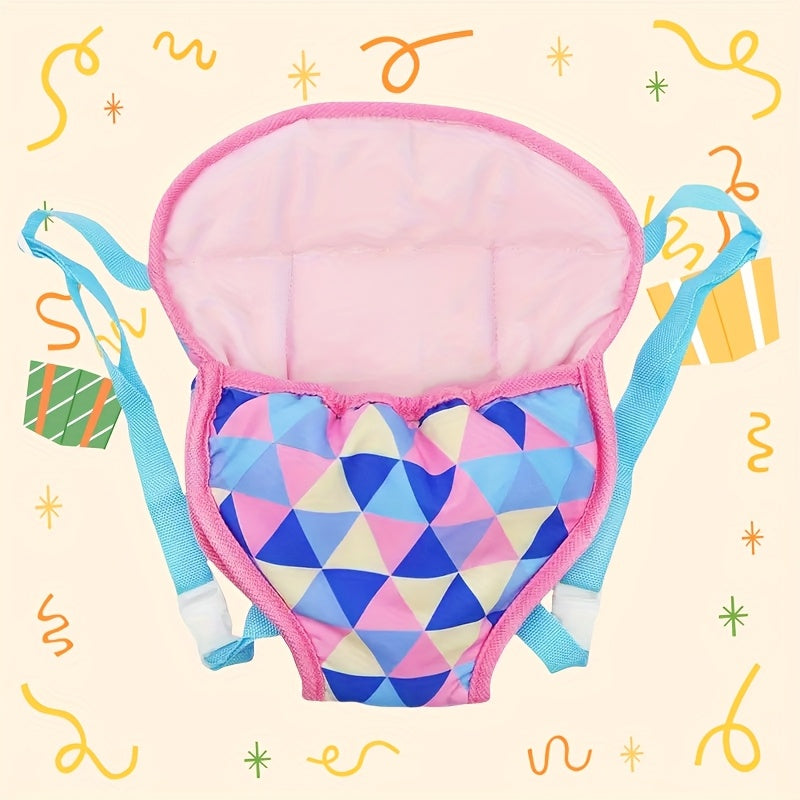 Adjustable Strap 14 18 Inch Doll Backpack with Heart Rainbow & Floral Patterns