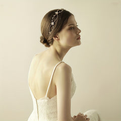 Double Layer Faux Pearl Rhinestone Head Piece Bridal Hair Accessories