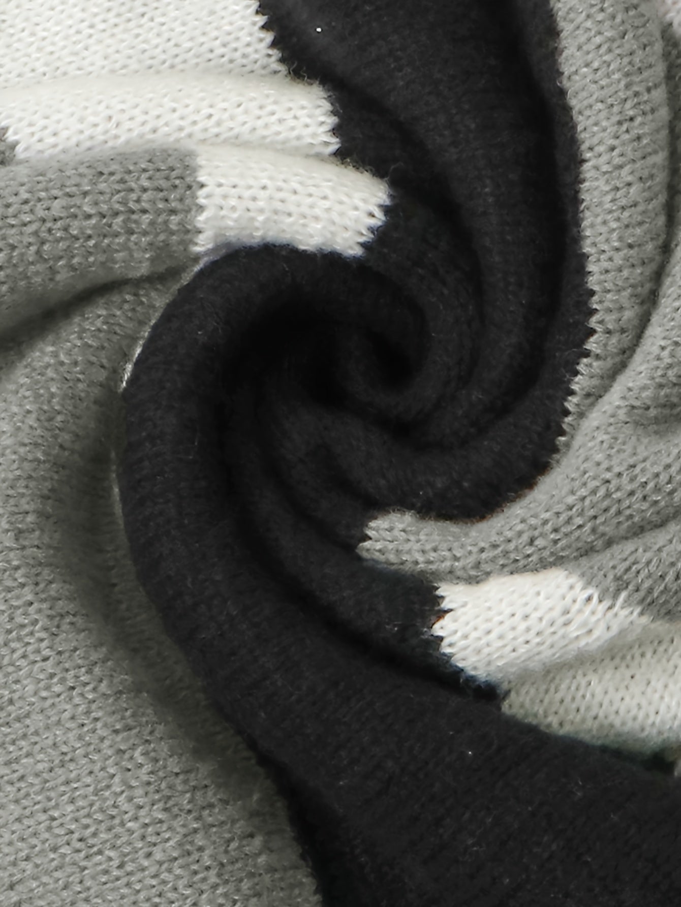 Casual Colorblock Plus Size Sweater Round Neck Jumper