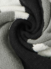 Casual Colorblock Plus Size Sweater Round Neck Jumper