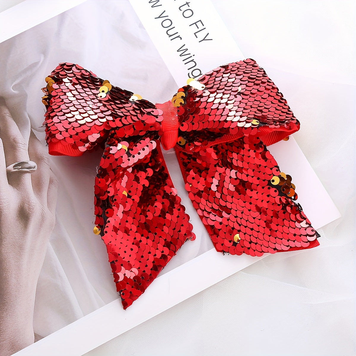 Sequin Fishtail Bow Accessories for Party Performance