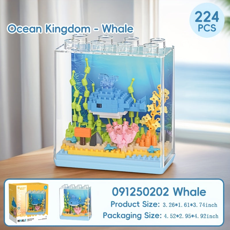 Ocean Animal Building Blocks Toy Set with Dust Cover