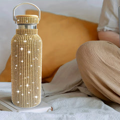 500ml Vacuum Cup Stainless Steel Insulated Bamboo Cover Water Cup