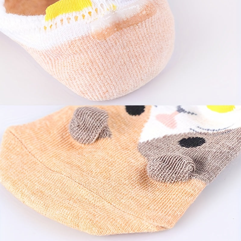 5 Pairs Cartoon Animal Socks Comfy Ankle Stockings Hosiery
