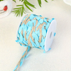 Burlap Leaf Ribbon 33 Feet Green Vine Twine Jungle Safari Baby Shower Decor
