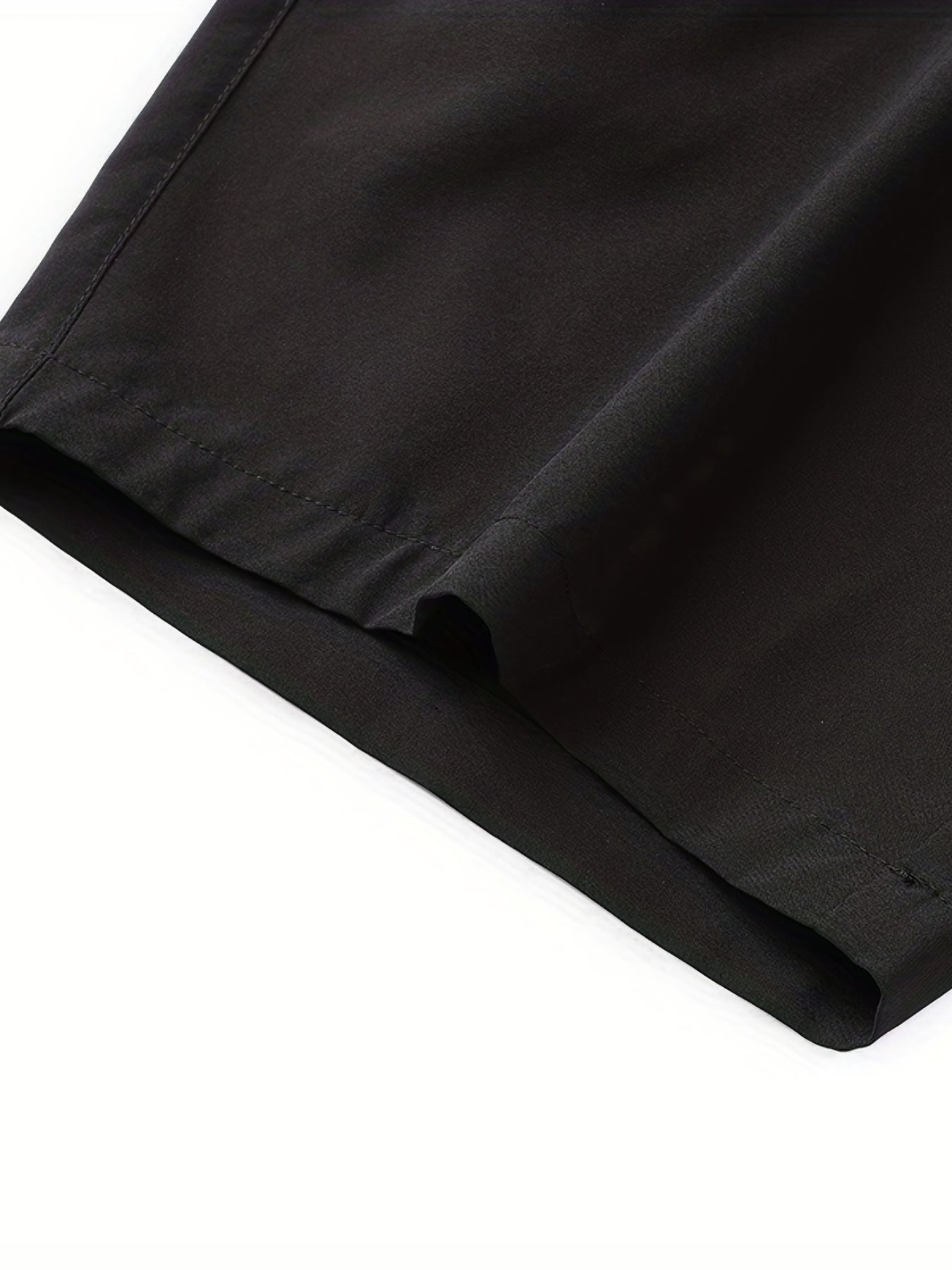 Quick Drying Zipper Pockets Shorts Men's Casual Solid Slightly Stretch Shorts
