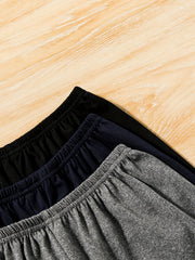 3pcs Boys Comfortable Casual Shorts Elastic Waist for Summer Outdoor