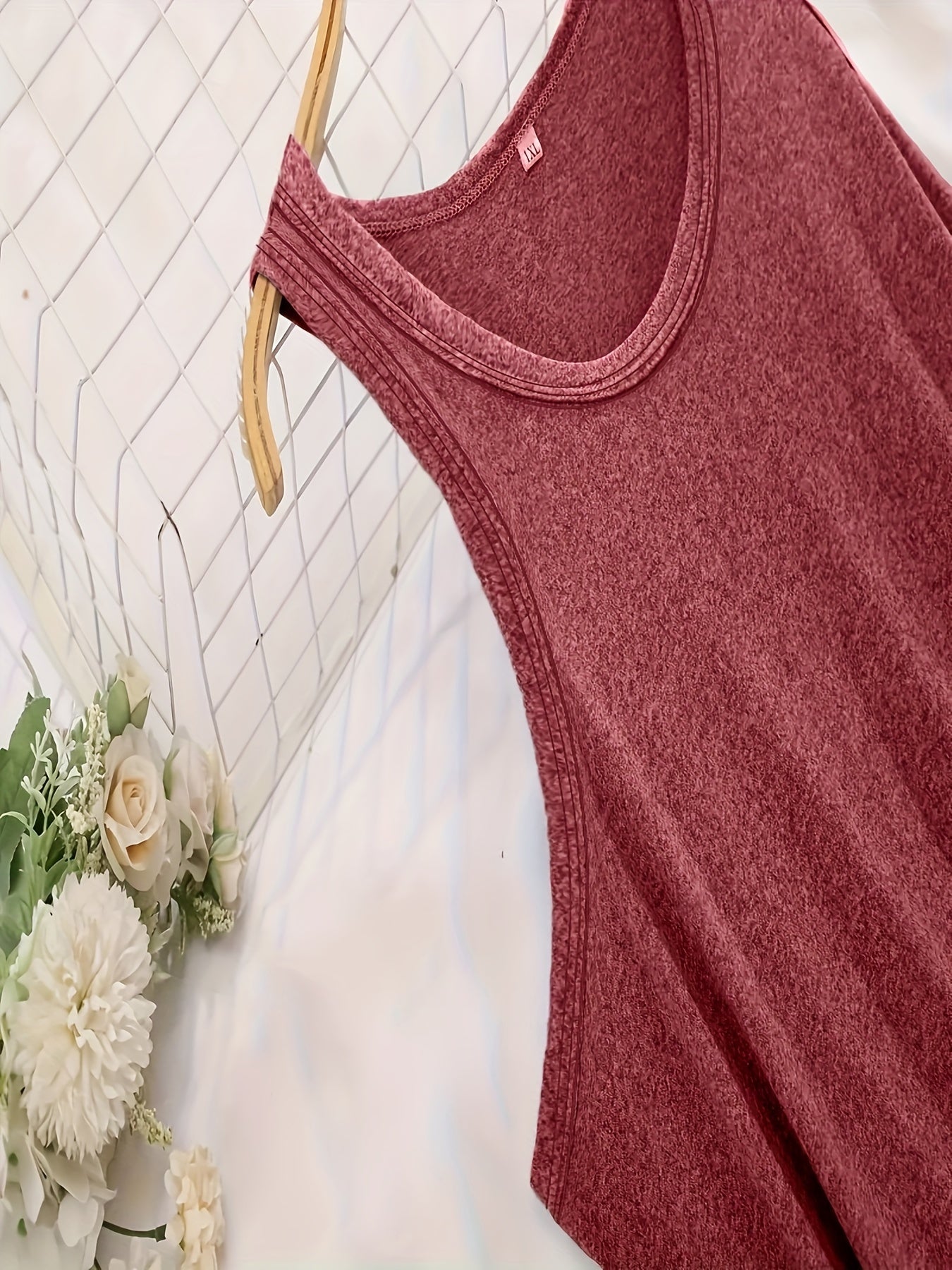 3 Pack Plus Size Lounge Dress Set Women's Plus Solid Round Neck Plain Tank