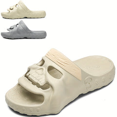 Men's Skull Slides Casual Non Slip Slippers Open Toe Shoes For Indoor Outdoor