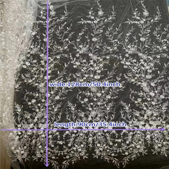 Floral Pattern Mesh Bridal Head Veil Sequin Lace Fabric Long Veil Wedding Access