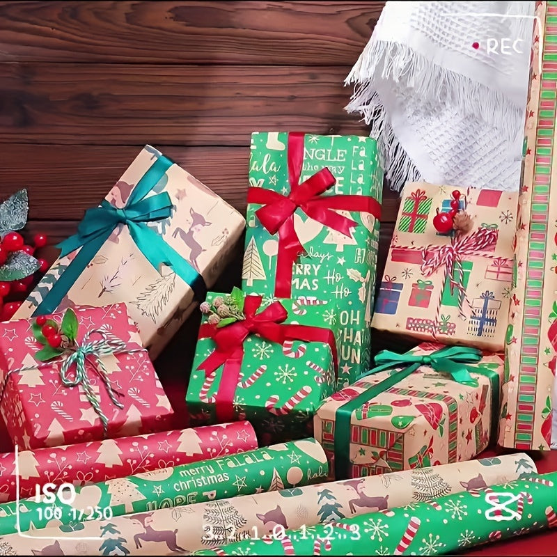 8pcs Christmas Gift Wrapping Paper Art Craft Decoration 50x70cm