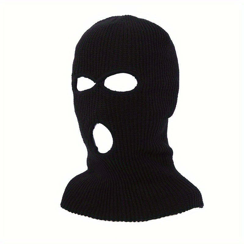 Winter Three hole Ski Mask Knitted Hat Solid Acrylic Three hole Knitted Hat