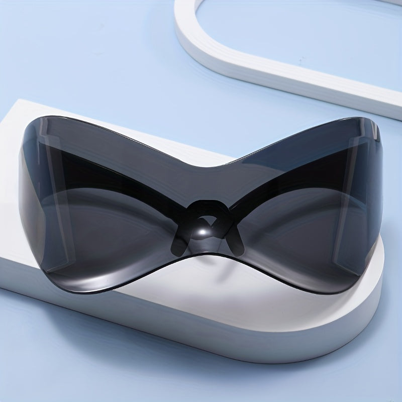 Oversized Shield Sunglasses Cyberpunk Mirror Lens UV400