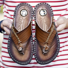 Men's Outdoor Slip On Flip Flops Summer Walking Slippers