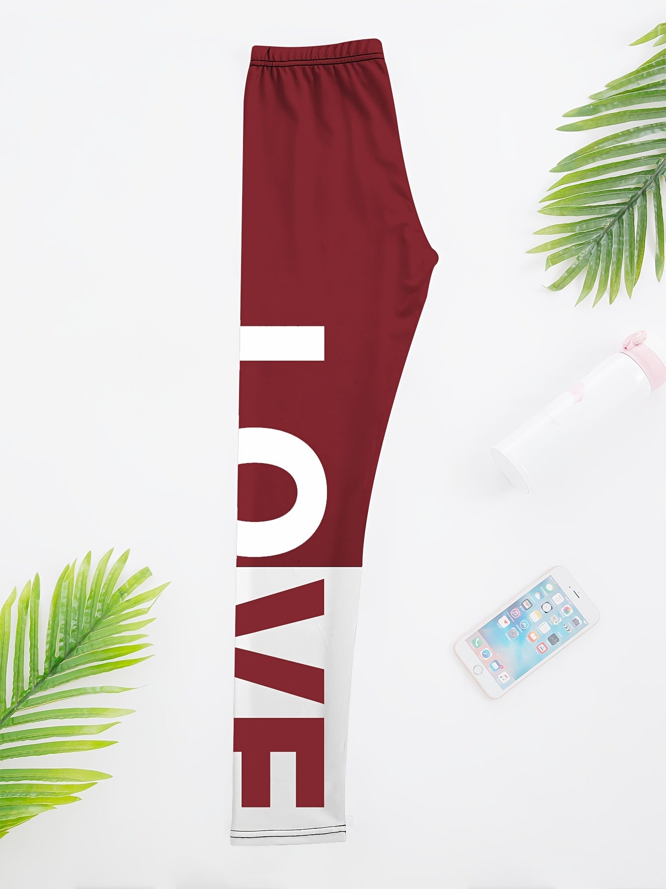 Letter Graphic Yoga Leggings High Waist Workout Running Sports Tight Pants