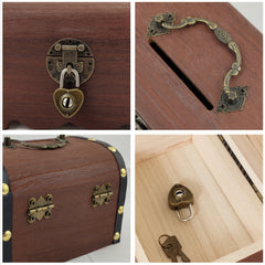 Vintage Wooden Storage Box Treasure Chest for Wedding Gift