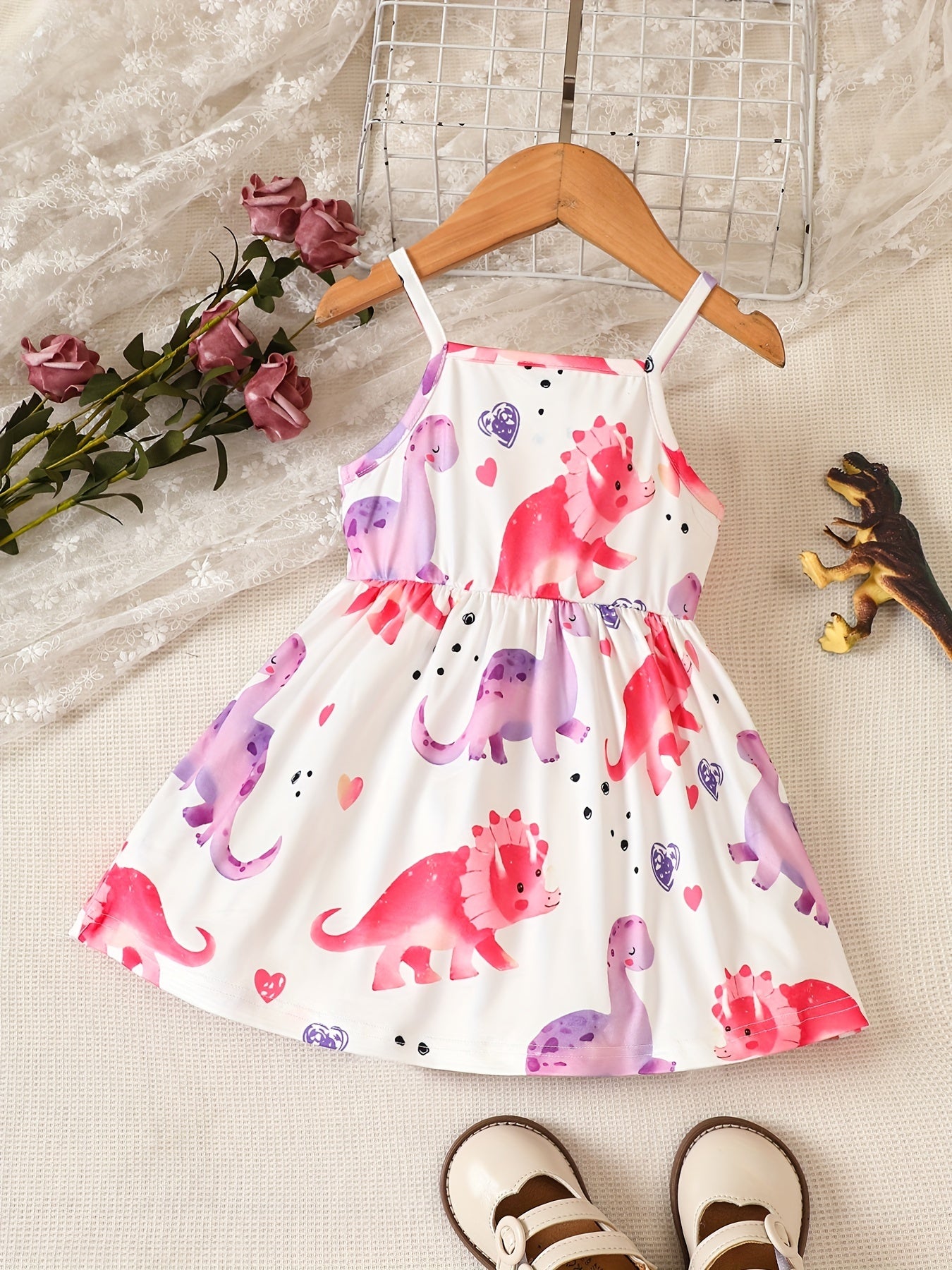 Baby Girls Dino Cami Dress for Summer