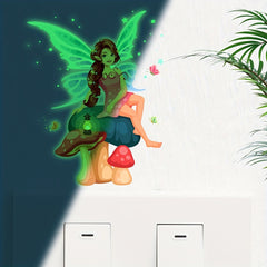 1pc Green Luminous Mushroom Fairy Tale Switch Sticker