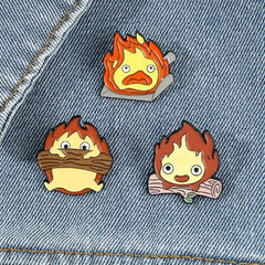 Stickman Little Flame Brooch Pin for Kids