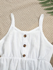 Toddler Girls Button Front Casual Cami Dress