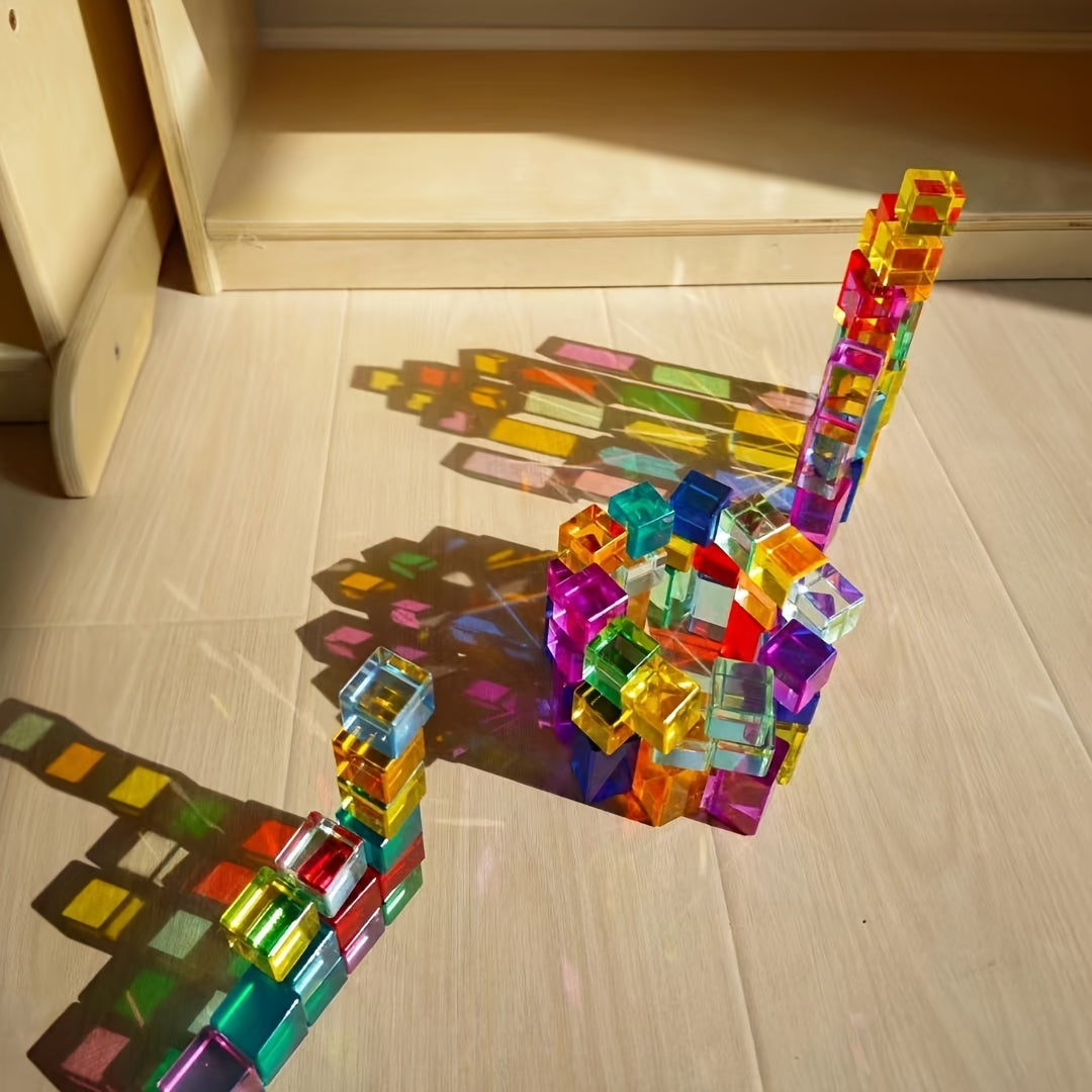 Acrylic Transparent Cube Gem Building Blocks Puzzle Toy
