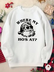 Women's Plus Santa Claus Graphic Long Sleeve Christmas Lounge Top