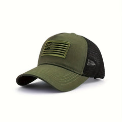 Men's American Flag Camo Mesh Cap for Outdoor Wear