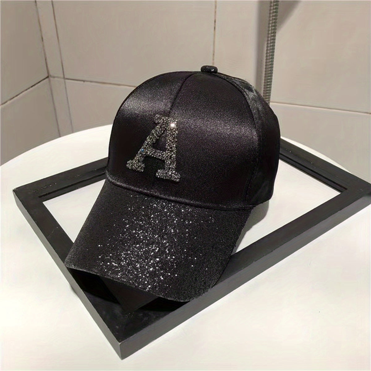 Glitter A Patch Baseball Cap Solid Y2K Sun Hats Hip Hop Dad Hat