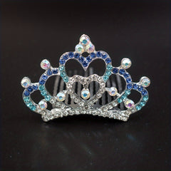 Rhinestone Crown Comb Tiara Hair Comb for Baby Girls