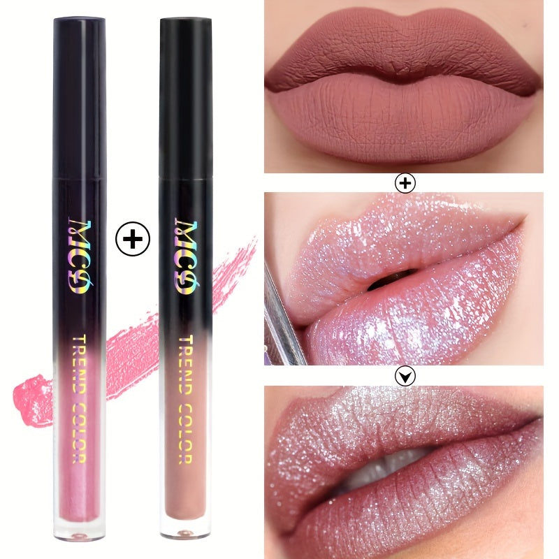Matte Non Stick Cup Lip Glaze Lipstick & Liquid Eyeshadow Dual Use
