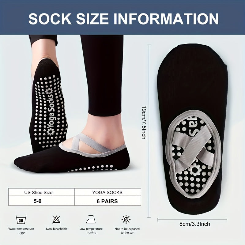 Women's Non-slip Yoga Socks Towel Bottom with Invisible Strap