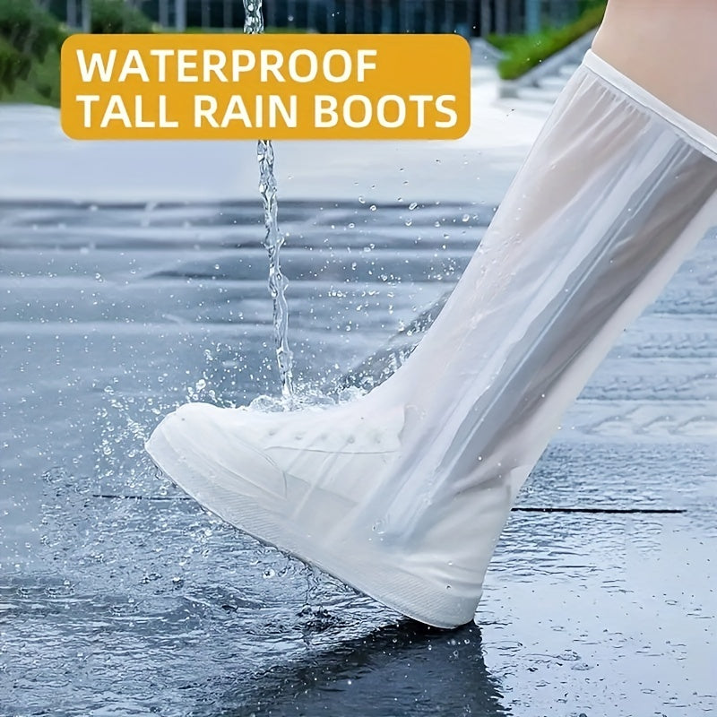 Waterproof Calf High Rain Shoe Cover Non-slip Reusable Thickened