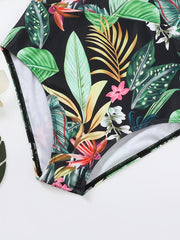 Kids' Flower Print Swimsuit Quick Drying Swimwear for Pool