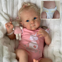 18in Reborn Baby Doll Full Body Newborn Pink Layers 3D Skin Hand Root Hair Toy