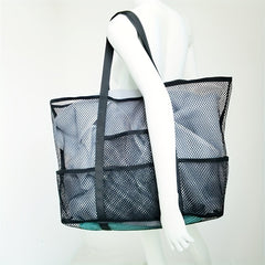 Outdoor Swimming Beach Bag Fitness Mesh Storage Tote Bag