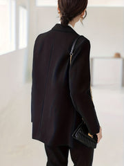 Double Breasted Blazer Lapel Long Sleeve Blazer